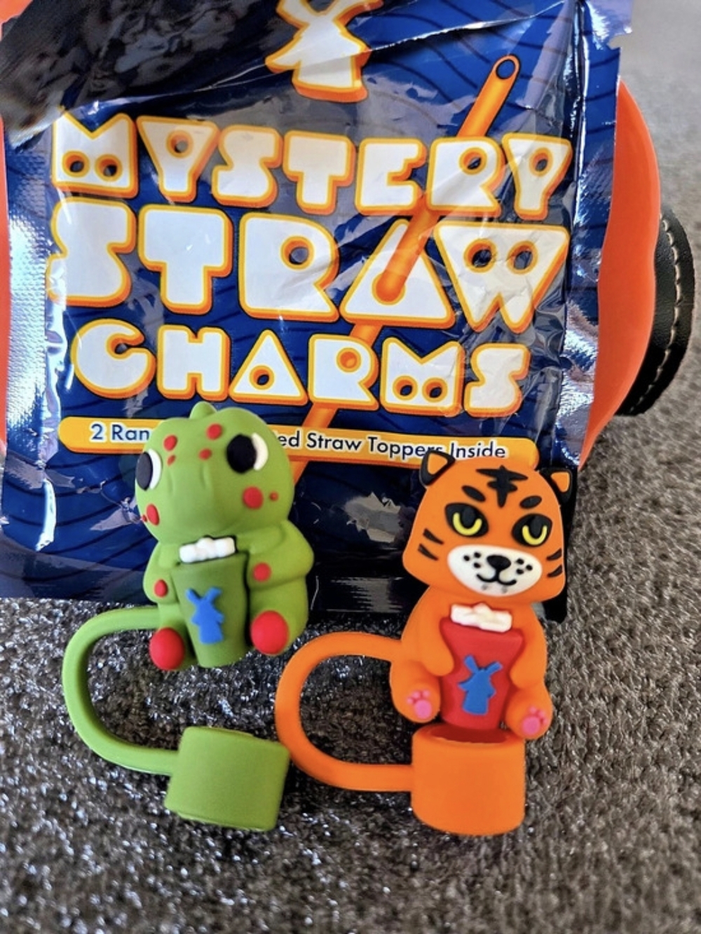 Dutch Bros Mystery Straw Charms Tiger And Dinosaur